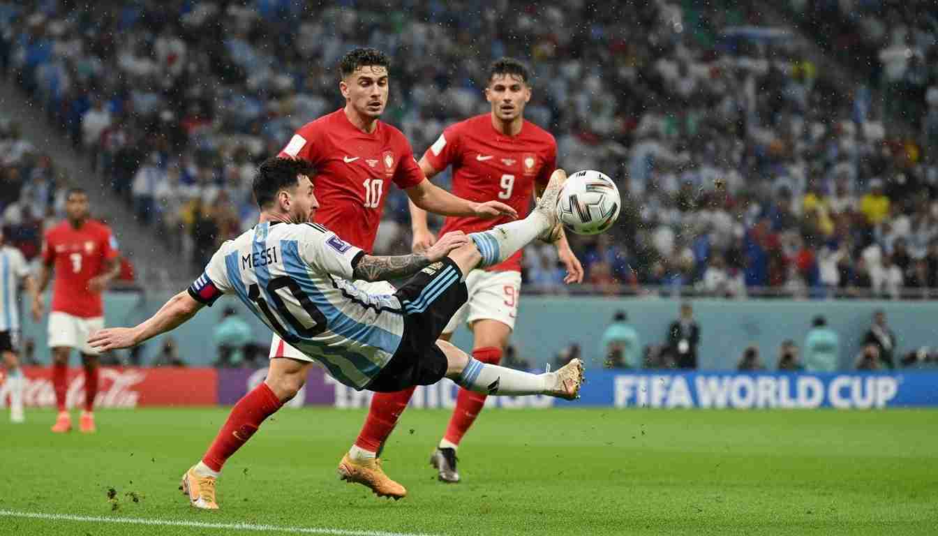 Messi hits with side scissors