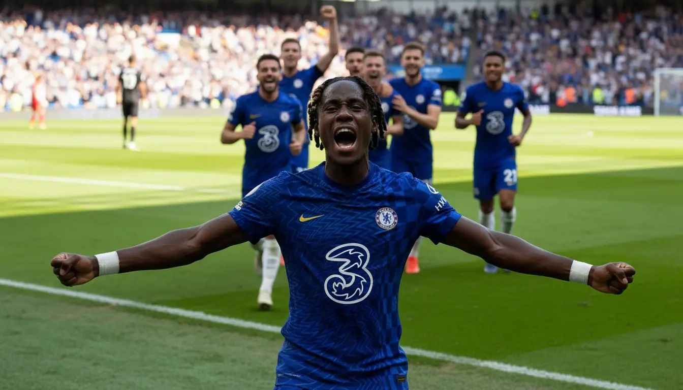 celebrating a goal scored